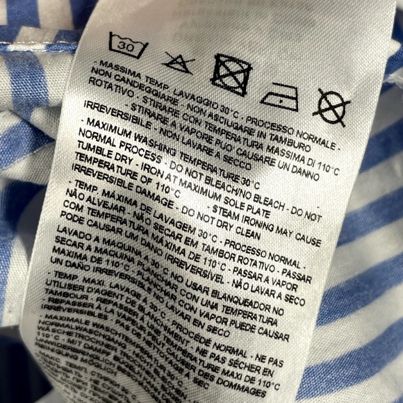 Armani Exchange Shirt Womens Medium blue white designer pop pull over blouse - Picture 5 of 9